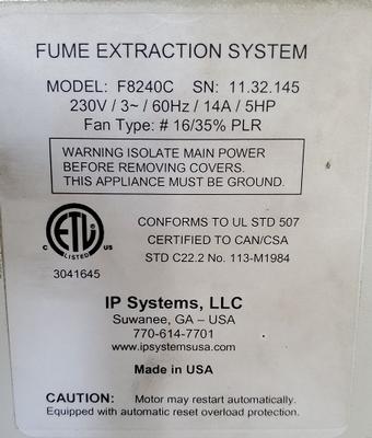  IP Systems Fume Extraction Unit for Wave Solder